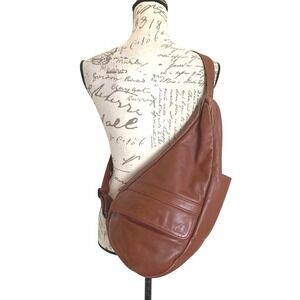 AmeriBag Healthy Back Leather brown Sling Bag 17" Small Size Crossbody Backpack